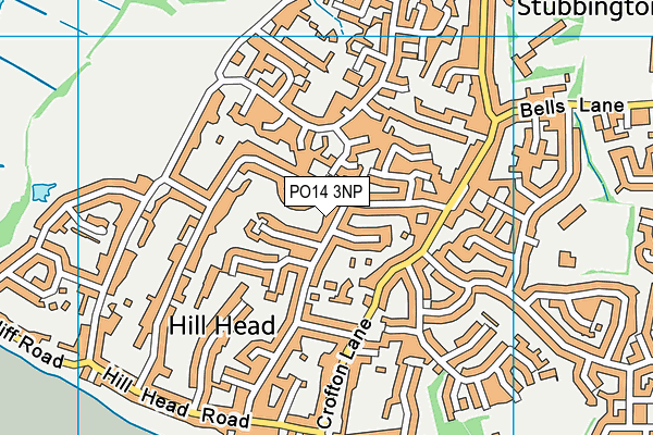 PO14 3NP map - OS VectorMap District (Ordnance Survey)