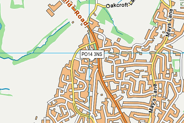 PO14 3NS map - OS VectorMap District (Ordnance Survey)