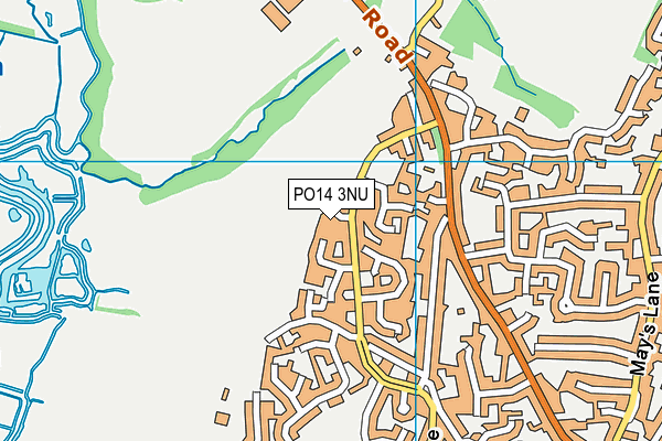 PO14 3NU map - OS VectorMap District (Ordnance Survey)