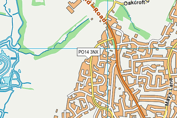 PO14 3NX map - OS VectorMap District (Ordnance Survey)