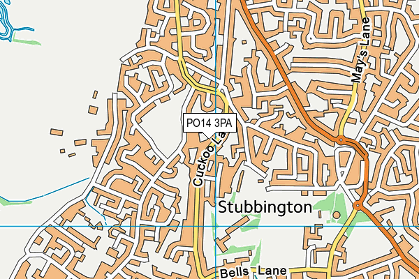 PO14 3PA map - OS VectorMap District (Ordnance Survey)