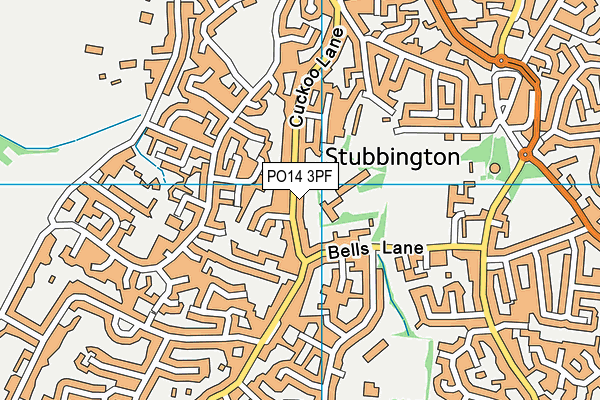 PO14 3PF map - OS VectorMap District (Ordnance Survey)