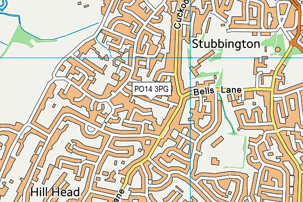 PO14 3PG map - OS VectorMap District (Ordnance Survey)