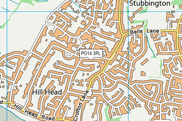 PO14 3PL map - OS VectorMap District (Ordnance Survey)