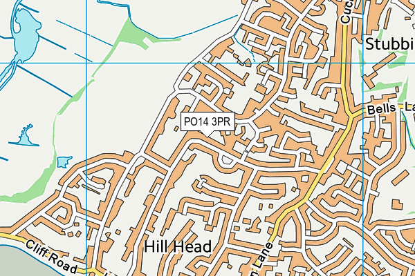 PO14 3PR map - OS VectorMap District (Ordnance Survey)