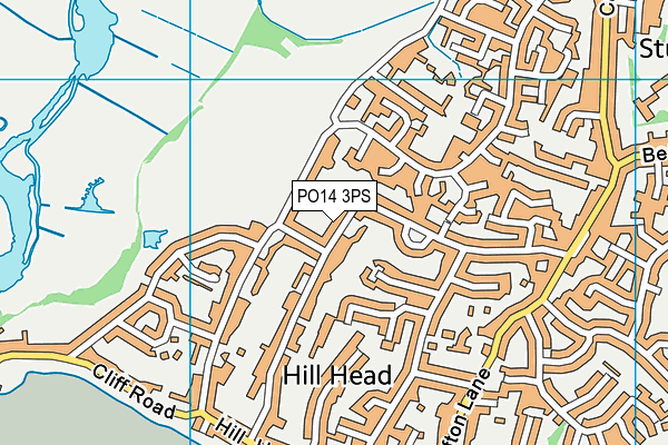 PO14 3PS map - OS VectorMap District (Ordnance Survey)