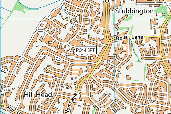 PO14 3PT map - OS VectorMap District (Ordnance Survey)