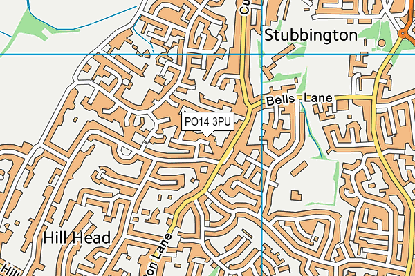 PO14 3PU map - OS VectorMap District (Ordnance Survey)