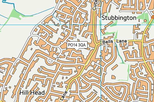 PO14 3QA map - OS VectorMap District (Ordnance Survey)