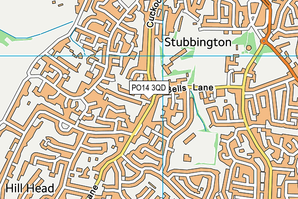 PO14 3QD map - OS VectorMap District (Ordnance Survey)