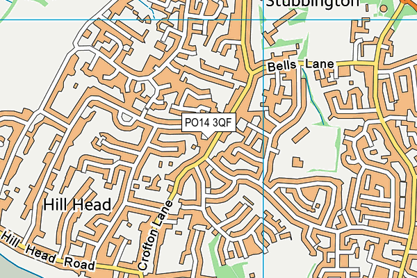 PO14 3QF map - OS VectorMap District (Ordnance Survey)