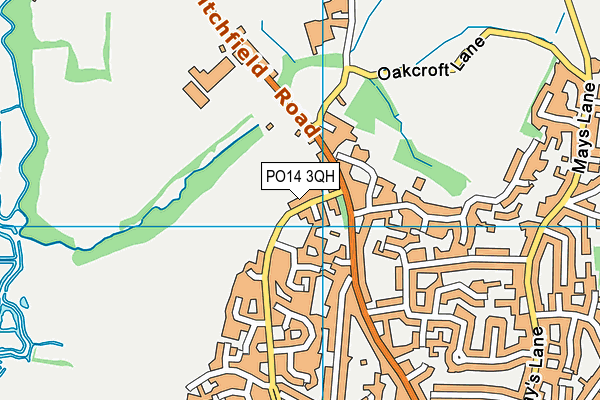 PO14 3QH map - OS VectorMap District (Ordnance Survey)