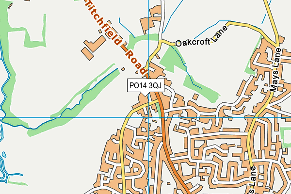 PO14 3QJ map - OS VectorMap District (Ordnance Survey)