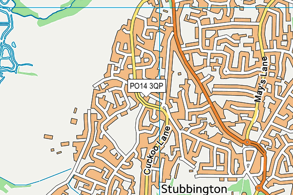 PO14 3QP map - OS VectorMap District (Ordnance Survey)