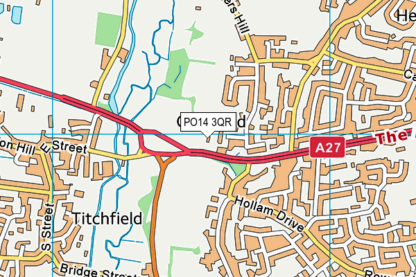 PO14 3QR map - OS VectorMap District (Ordnance Survey)