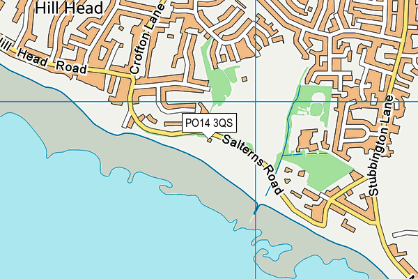 PO14 3QS map - OS VectorMap District (Ordnance Survey)