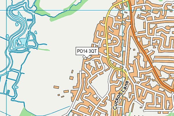 PO14 3QT map - OS VectorMap District (Ordnance Survey)