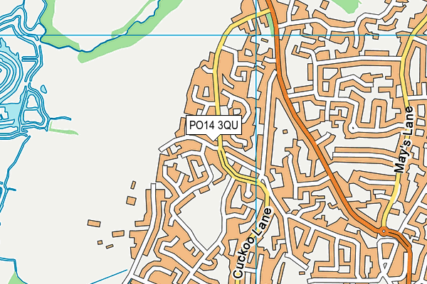 PO14 3QU map - OS VectorMap District (Ordnance Survey)