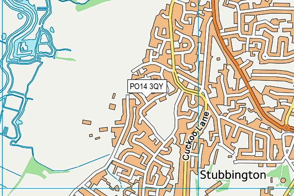 PO14 3QY map - OS VectorMap District (Ordnance Survey)