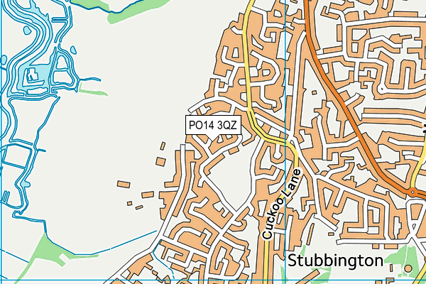 PO14 3QZ map - OS VectorMap District (Ordnance Survey)