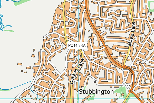 PO14 3RA map - OS VectorMap District (Ordnance Survey)