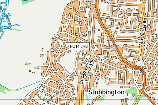 PO14 3RB map - OS VectorMap District (Ordnance Survey)