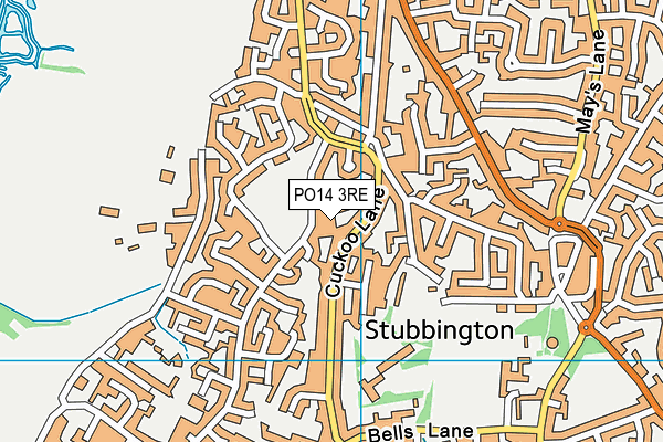 PO14 3RE map - OS VectorMap District (Ordnance Survey)