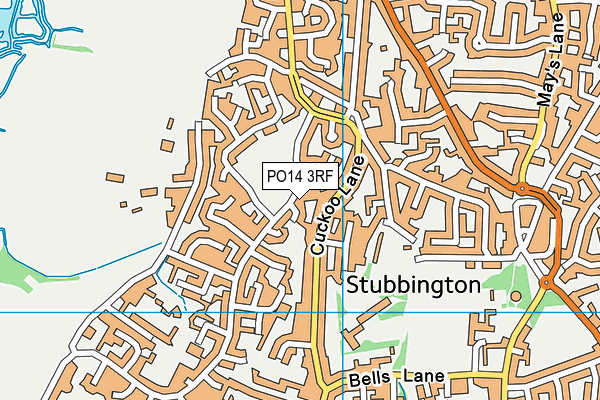 PO14 3RF map - OS VectorMap District (Ordnance Survey)