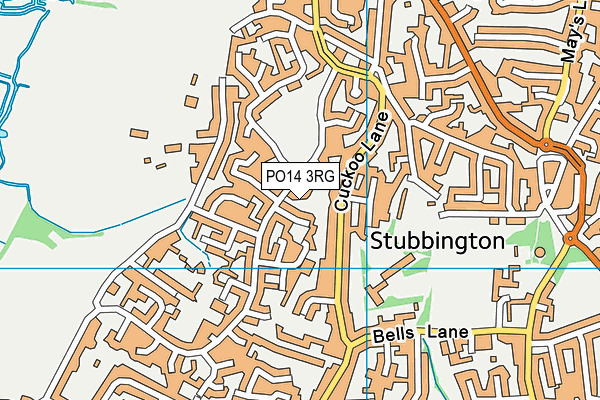 PO14 3RG map - OS VectorMap District (Ordnance Survey)