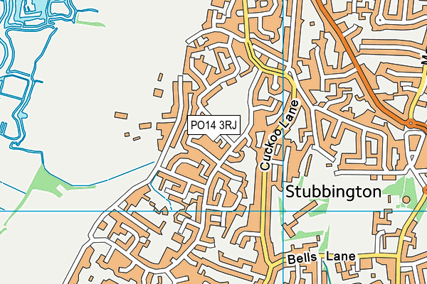 PO14 3RJ map - OS VectorMap District (Ordnance Survey)