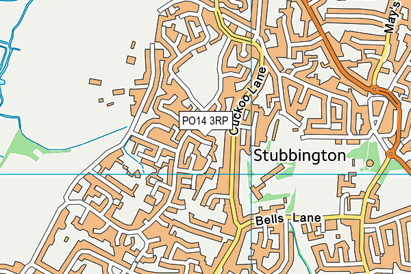 PO14 3RP map - OS VectorMap District (Ordnance Survey)