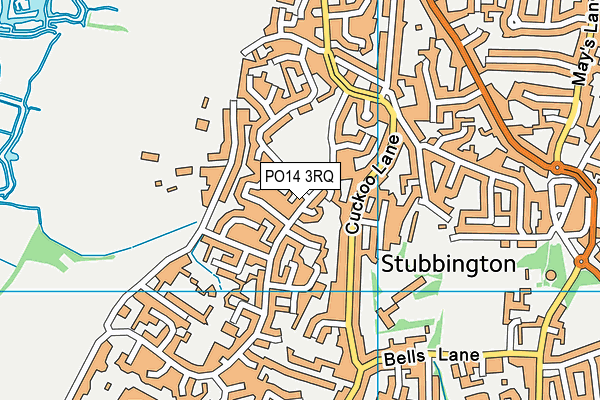 PO14 3RQ map - OS VectorMap District (Ordnance Survey)