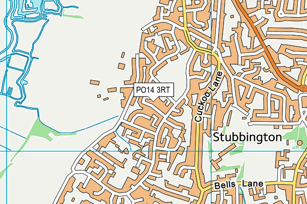 PO14 3RT map - OS VectorMap District (Ordnance Survey)