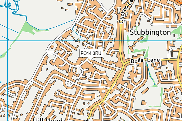PO14 3RU map - OS VectorMap District (Ordnance Survey)