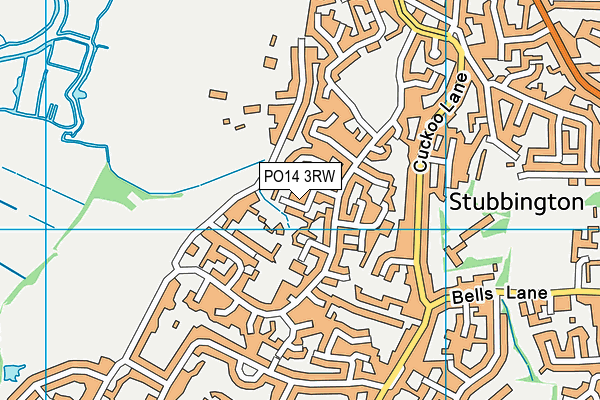 PO14 3RW map - OS VectorMap District (Ordnance Survey)