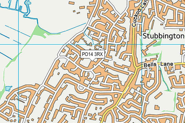 PO14 3RX map - OS VectorMap District (Ordnance Survey)