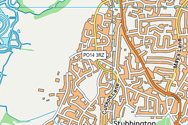 PO14 3RZ map - OS VectorMap District (Ordnance Survey)