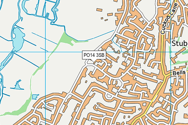 PO14 3SB map - OS VectorMap District (Ordnance Survey)