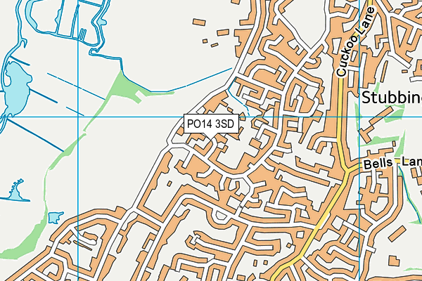 PO14 3SD map - OS VectorMap District (Ordnance Survey)