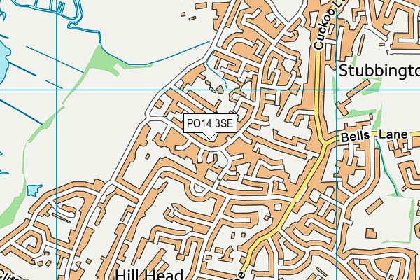 PO14 3SE map - OS VectorMap District (Ordnance Survey)