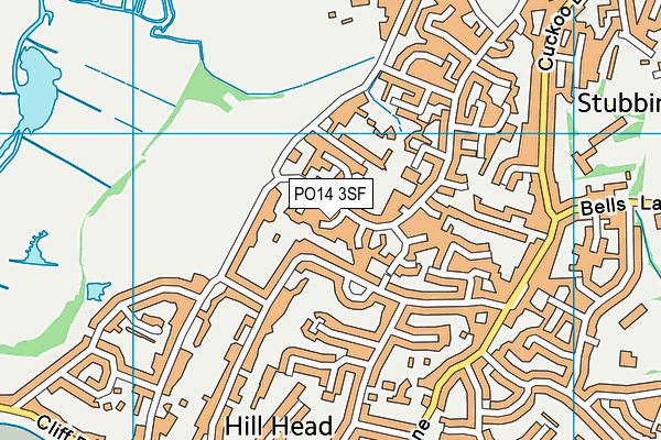 PO14 3SF map - OS VectorMap District (Ordnance Survey)