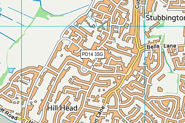 PO14 3SG map - OS VectorMap District (Ordnance Survey)