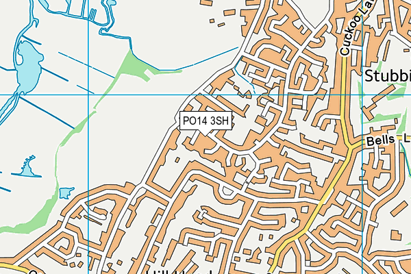 PO14 3SH map - OS VectorMap District (Ordnance Survey)