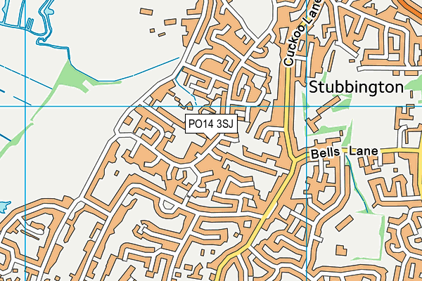 PO14 3SJ map - OS VectorMap District (Ordnance Survey)