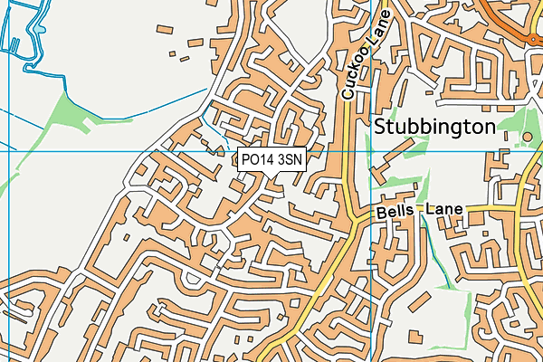 PO14 3SN map - OS VectorMap District (Ordnance Survey)