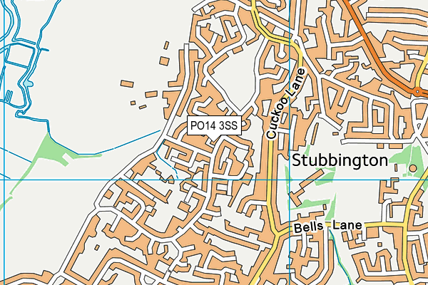 PO14 3SS map - OS VectorMap District (Ordnance Survey)