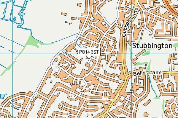 PO14 3ST map - OS VectorMap District (Ordnance Survey)