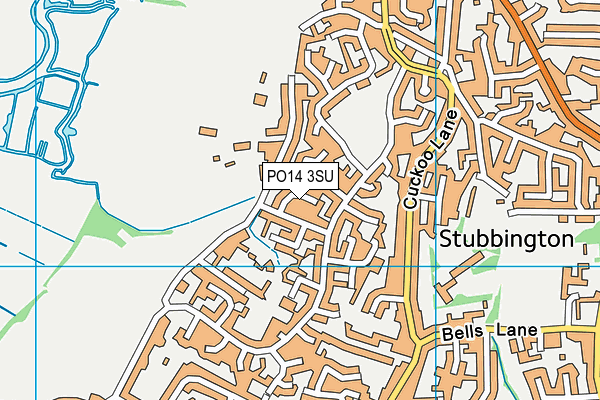 PO14 3SU map - OS VectorMap District (Ordnance Survey)