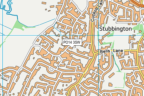 PO14 3SW map - OS VectorMap District (Ordnance Survey)