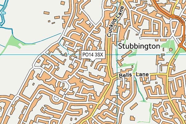 PO14 3SX map - OS VectorMap District (Ordnance Survey)